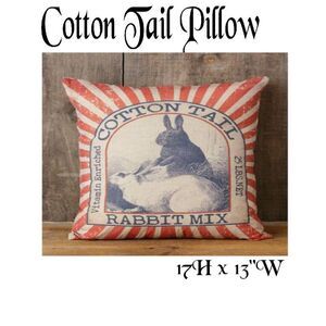 New Cotton Tail Pillow‎ Spring Easter Primitive Decoration Cloth 17"H x 13"W